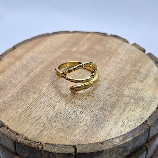 925 sterling silver Unbound ring for women with textured wrap design and modern open band