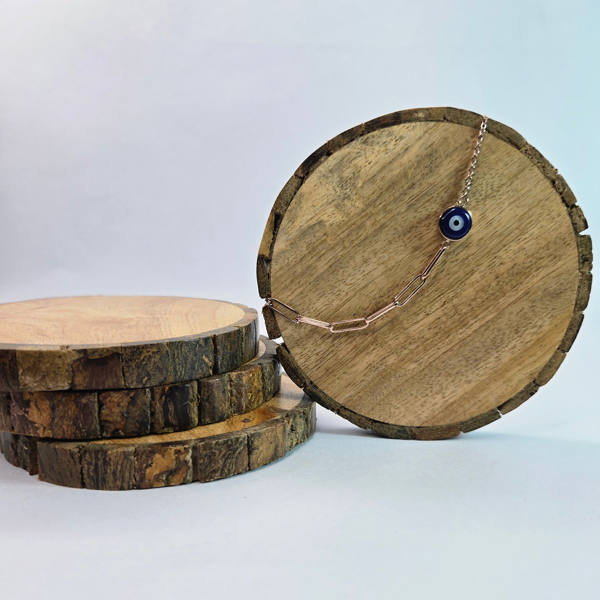 925 sterling silver Nazar Cut bracelet for women with evil eye charm and modern chain design