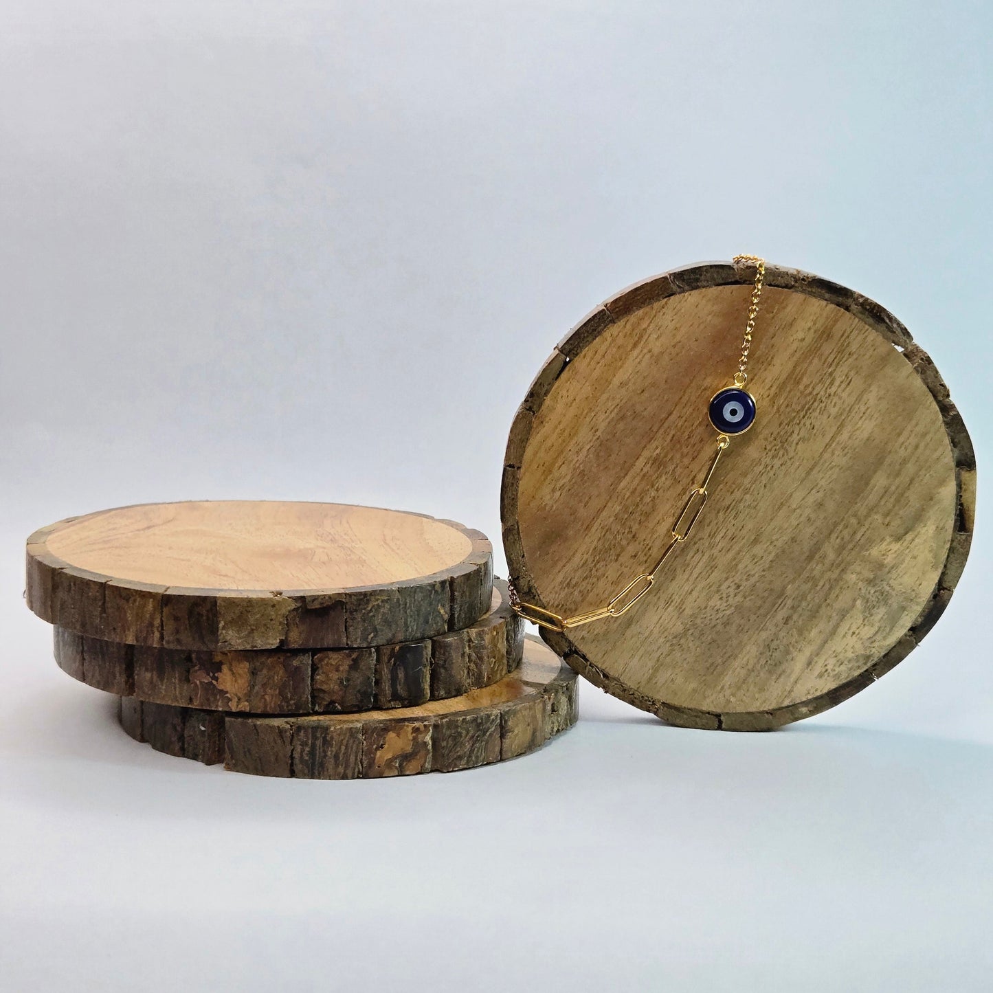 925 sterling silver Nazar Cut bracelet for women with evil eye charm and modern chain design