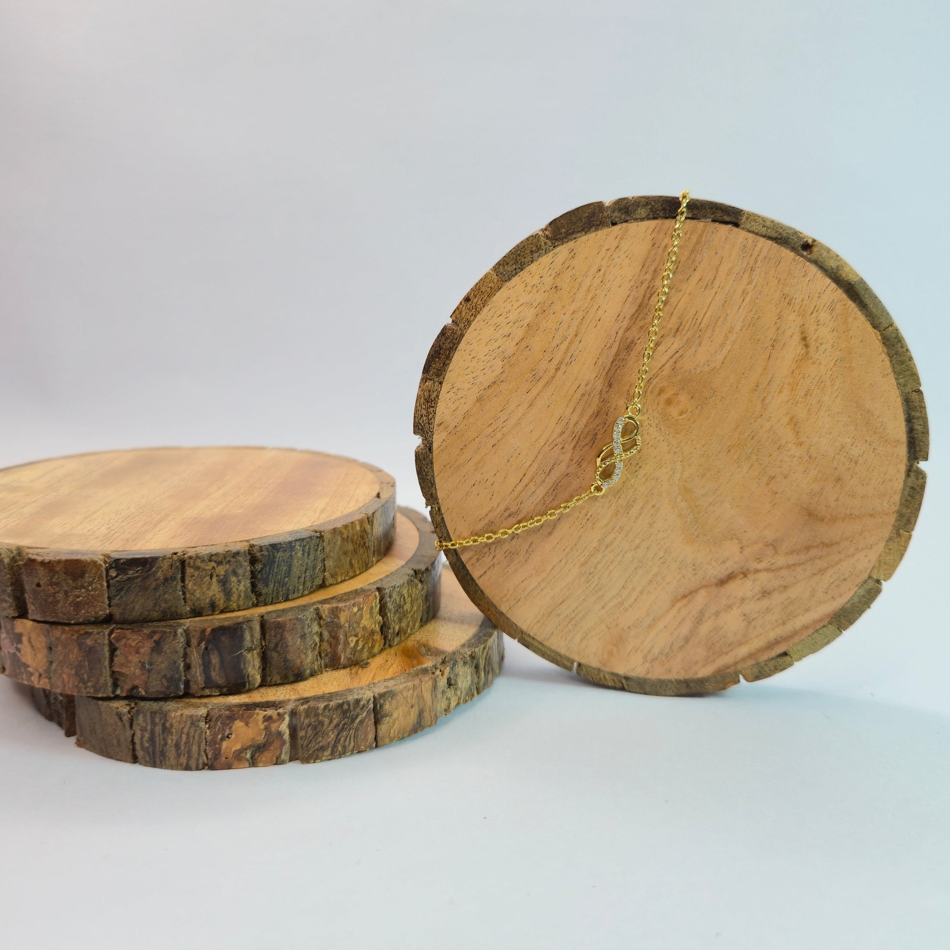 925 sterling silver Double Infinity bracelet for women with interlinked infinity symbol and stone accents