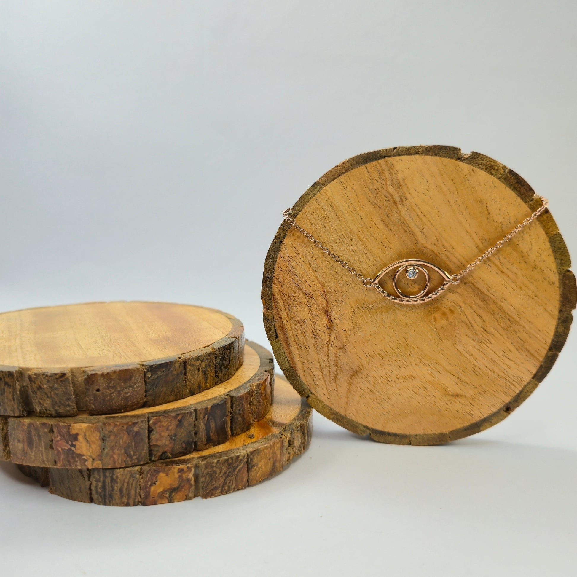 925 sterling silver Third Eye bracelet for women with eye symbol and central stone, minimalist spiritual jewellery