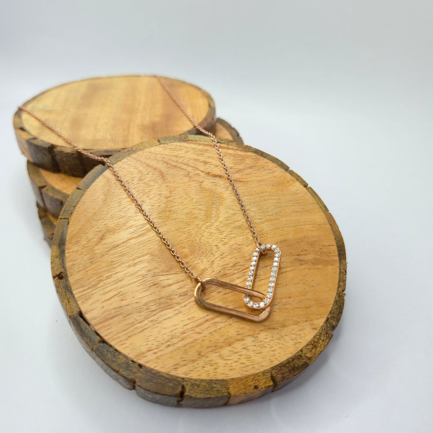 925 sterling silver Nexus interlinked pendant necklace with geometric rectangular links, minimalist everyday wear chain for women.