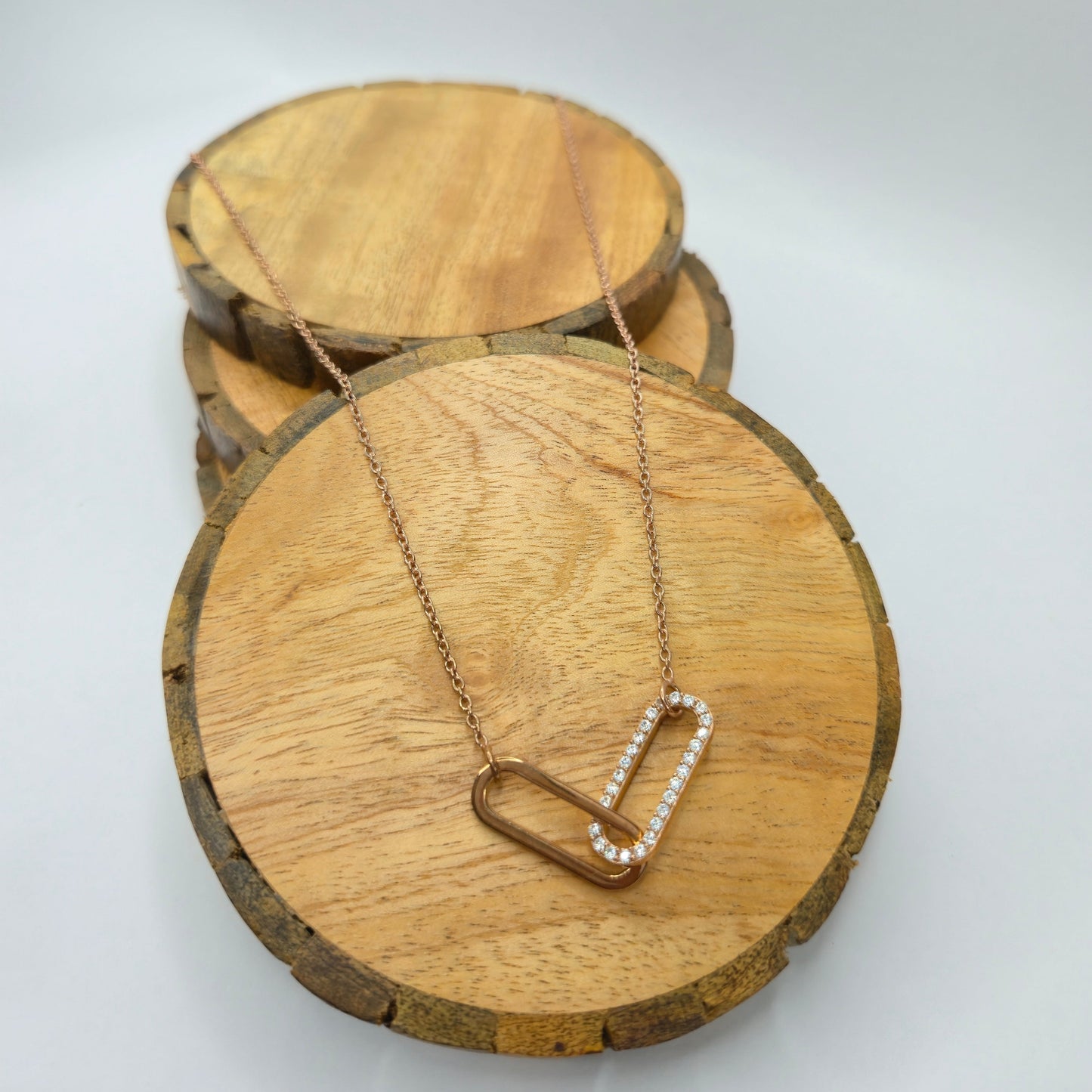 925 sterling silver Nexus interlinked pendant necklace with geometric rectangular links, minimalist everyday wear chain for women.