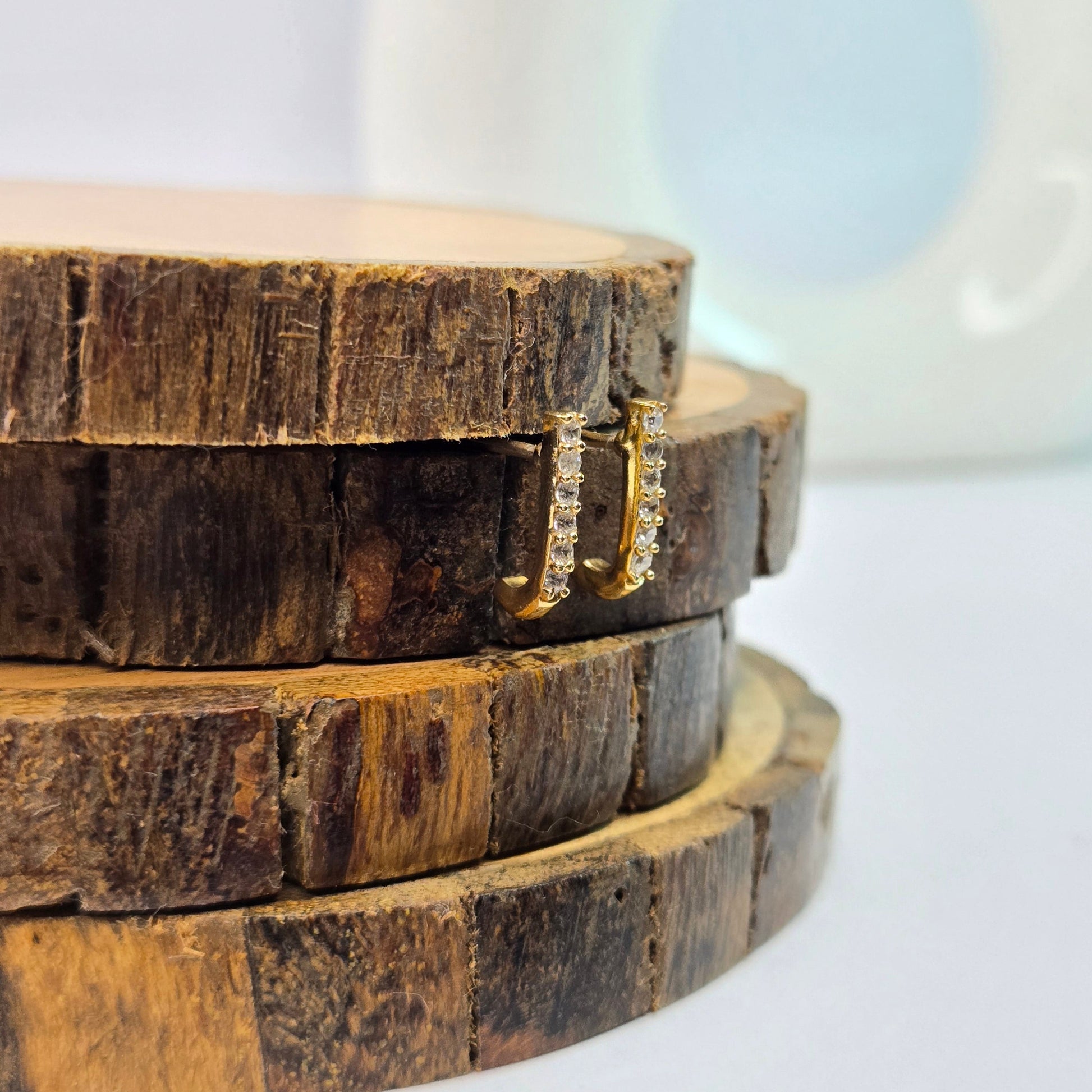 925 sterling silver Contour square hoop earrings for women with sculpted curved design