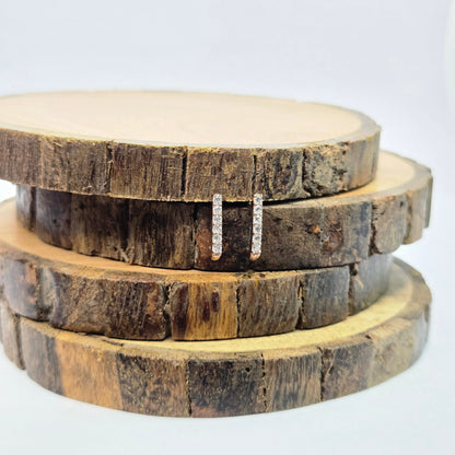 925 sterling silver Contour square hoop earrings for women with sculpted curved design