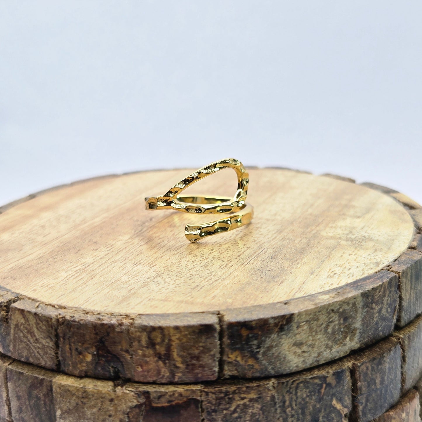 925 sterling silver Unbound ring for women with textured wrap design and modern open band