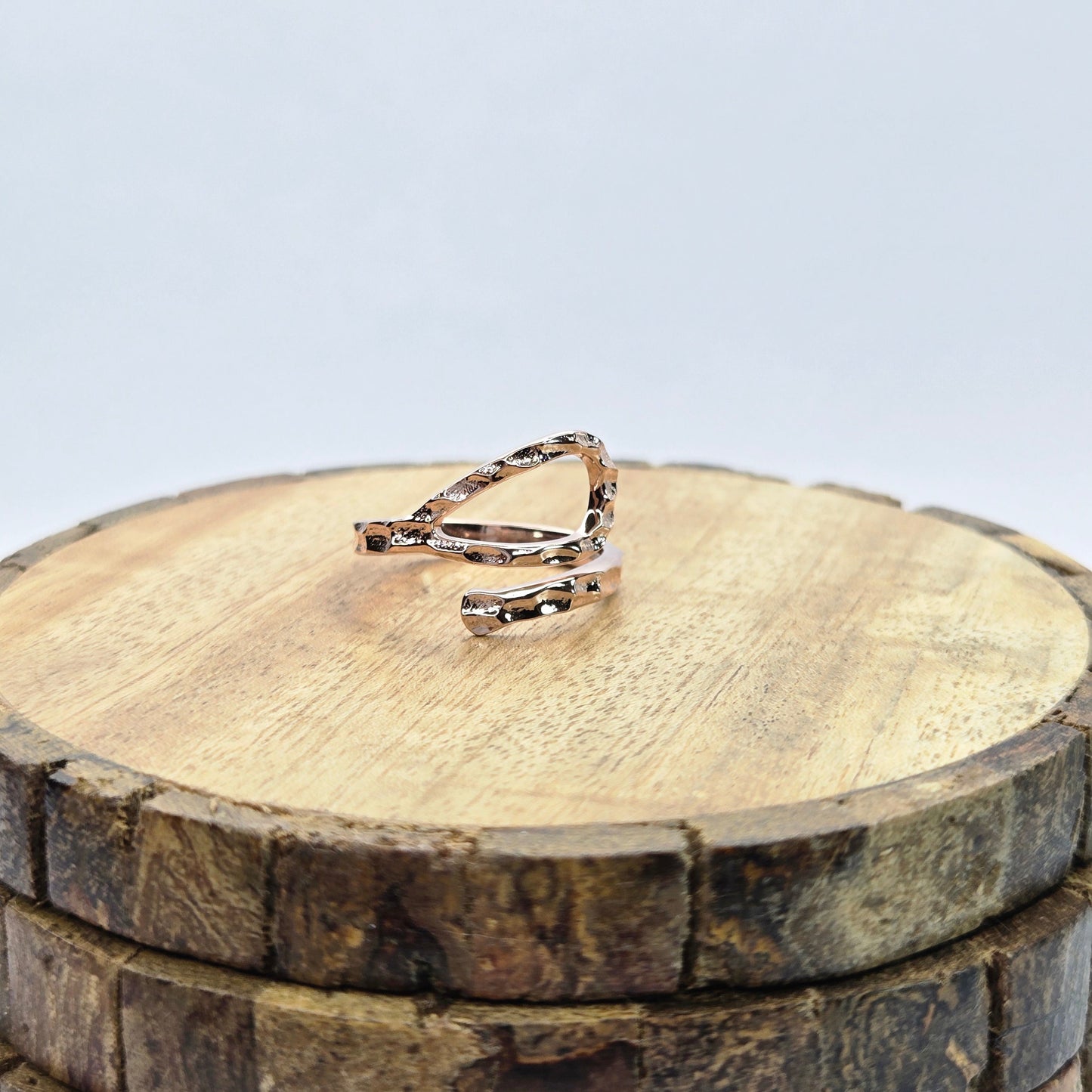 925 sterling silver Unbound ring for women with textured wrap design and modern open band