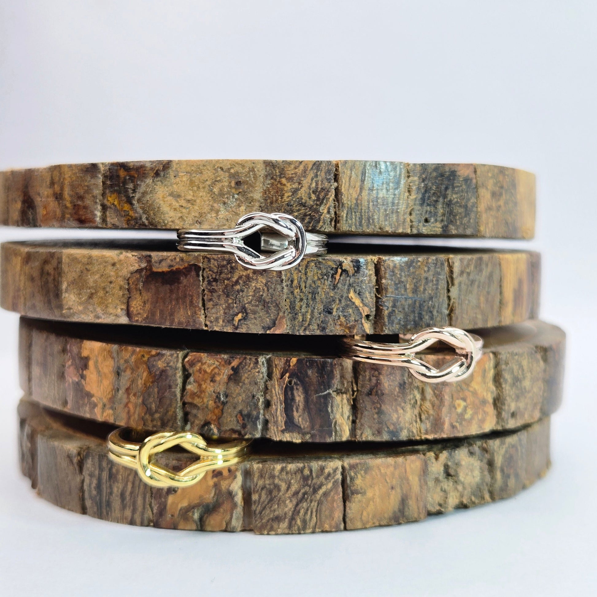 925 sterling silver Entwine ring for women with interlocking knot design and open band