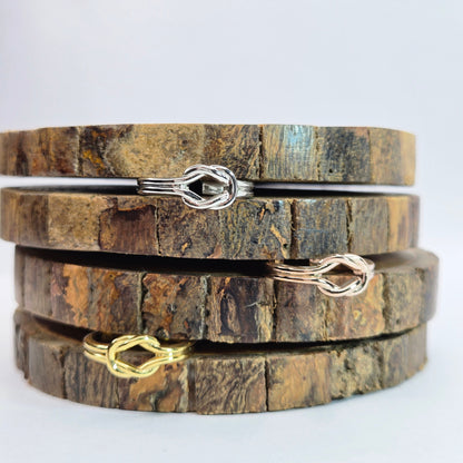 925 sterling silver Entwine ring for women with interlocking knot design and open band