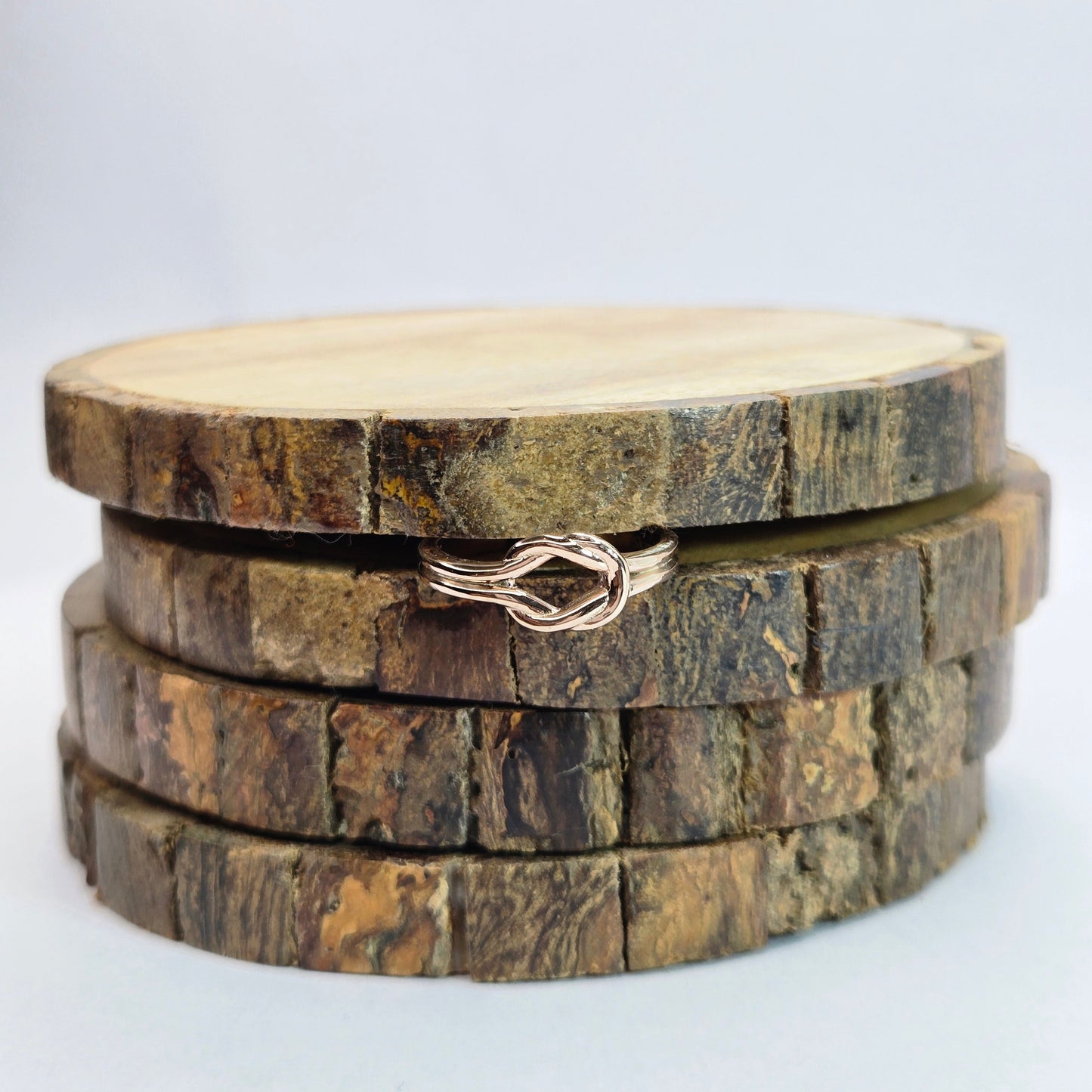 925 sterling silver Entwine ring for women with interlocking knot design and open band