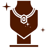 Brown icon of a necklace on a white background to indicated to timeless skand jewellery